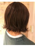 20代30代40代/大人かわいい/外ハネ/レッドブラウン/切りっぱなし