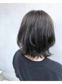 アッシュグレー_マロンベージュ Aラインボブ かきあげ