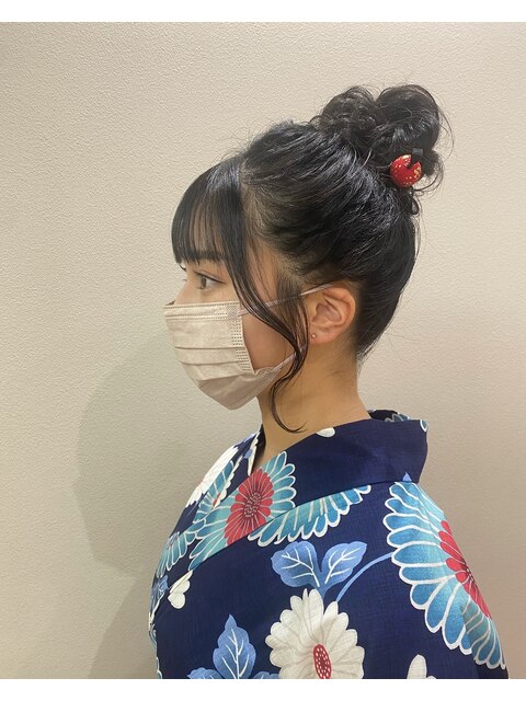 浴衣ヘアセット_ヌナボブ チャンモリ ボブルフ