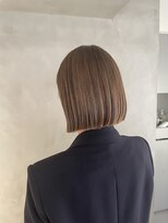 ナチュラルボブ×ラベンダーベージュカラー
