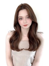 ジュネス 銀座(JYUNESU) ロングレイヤーグレージュブリーチなしカラー透明感韓国ウェーブ