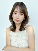 2wayバング 韓国前髪 シースルー ミディアム くびれヘア 顔周り