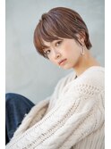 大人かわいい前髪セシルカットココアブラウンフリンジウェーブ