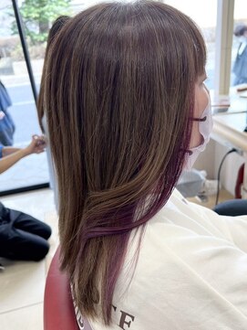 ヘアークリアー せんげん台 美髪 おしゃれ大人のインナーカラー ピンクバイオレット