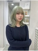 美髪◎ミントグリーン/ウルフカット/髪質改善/ハイトーン
