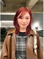 リール(rire)&nbsp;デザインカラーレイヤーカットウェットヘア夏オリーブベージュ