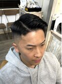 七三分けスキンフェード/barber/フェードカット/メンズカット