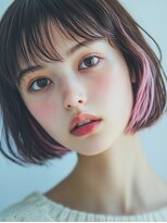 ロディーナコク 大口 新子安(rodina.coc)&nbsp;イメチェン♪ビビットピンクインナーカラー×ボブ/韓国/学割