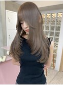 クラゲヘアー/小顔に見せるヘア/ココアベージュ/梅田