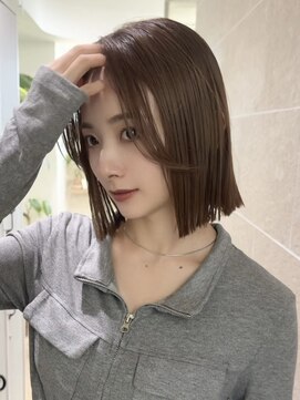 サンド 大阪梅田(sand) オリーブグレー/ココアベージュ/クラゲヘアー/ストレートボブ