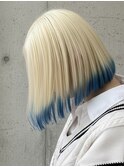 ライトブルー　ブロンド　裾カラー　エンドカラー　原宿　