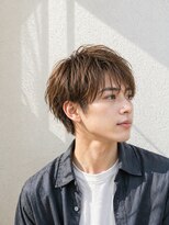 オラ ボーテ(Aura Beaute)&nbsp;メンズ ショートレイヤースタイル アッシュベージュカラー