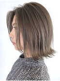 グレージュハイライトボブ_カーキグレージュマッシュ_ba318703