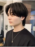 ◇センターパートウルフ 韓国ヘア ニュアンスパーマメンズウルフ