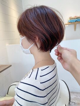 リーフ 王寺店(LEAF≠) 【ピンクブラウン×大人かわいい20代30代40代ショートボブ】