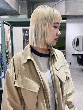 クペウ アエレ(cope'u aele) ボブ/ダブルカラー/ケアブリーチ/ブロンド/梅田/大阪