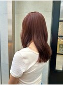 韓国顔まわりレイヤーカットグレージュオリーブベージュブラウン