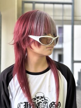 ノブレス(NOBLESSE) 外ハネロングウルフ/デザインカラー