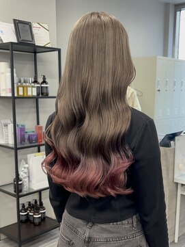 コード 四条河原町駅店(CHORD) ベージュ/ピンク/毛先カラー/京都三条河原町