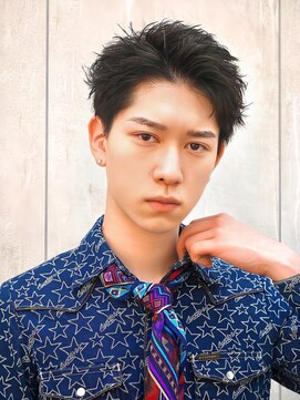 メンズフィール 南森町(MENS FEEL) ◆スペインカール/スパイキーショート/ブルーブラック/南森町