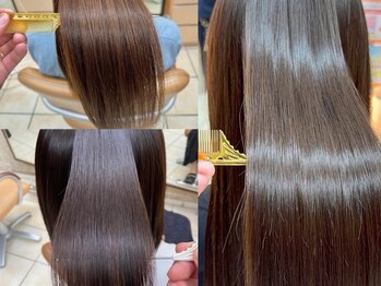 リンクス 大船店(LINKS)の写真/当店人気クーポン★【縮毛矯正+カット+マイクロバブル¥16500】質感をやわらかにすることで創るナチュラル髪