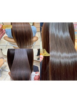 当店人気クーポン★【縮毛矯正+カット+マイクロバブル\16500】質感をやわらかにすることで創るナチュラル髪