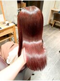 【横浜/横浜駅】艶レッドブラウン×髪質改善