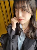 セミロング グレージュ 韓国風