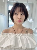 大人ガーリー/ダークアッシュ/似合わせカット/レイヤーショート