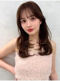 ショコラアッシュヘルシースタイルふんわりカールくびれヘア小顔