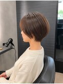 10代/20代/30代/40代/50代　大人丸みショートボブ×小顔前下がり