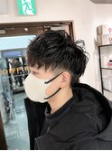 シャドウパーマ　メンズシースルーマッシュニュアンスパーマ韓国