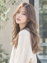 ドット ヘアー(dot.hair)&nbsp;ミルクティーカラー / ゆるふわウェーブ / シースルーバング