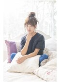 くしゅっとラフにおだんごヘア