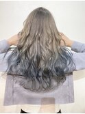 激かわ☆ブルーシルバーグラデーション
