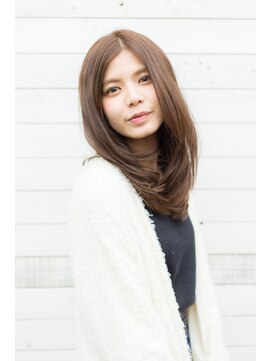 ヘアーズ ロッソ テラス(hair's ROSSO TERRACE) 【鶴見】センターパート 無造作 カールセミディ☆[30代40代50代]