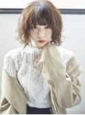 くせ毛風パーマ×切りっぱなしボブ【自由が丘 ibrel 】
