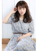 マロンベージュAラインボブかきあげ（ベース丸形逆三角卵型四角