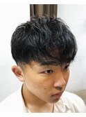 Vバングウェービーショート