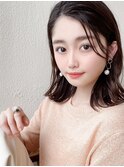 小顔ボブ,ノーバング,外ハネボブ,暗髪,20代30代/Silk-lei吉祥