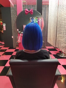 リミックス(REMIX by Love hair KING OF PRINCESS HAIR&EXTENTION) 原色派手髪 カラーバター ブルー