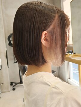 エリマ 調布(elima) ミニボブ/グレージュ/30代/40代/大人ボブ/インナーカラー