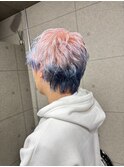 10代/20代/ホワイトピンク/ブルーシルバー/エンドカラー