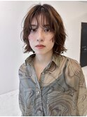 ミニボブウルフパーマフェイスレイヤーニュアンスパーマ