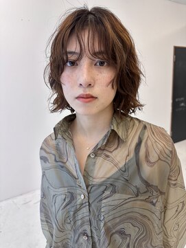 レコ 渋谷(LECO) ミニボブウルフパーマフェイスレイヤーニュアンスパーマ