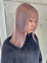 ミルクティーピンクベージュカラーハイトーンカラーダブルカラー