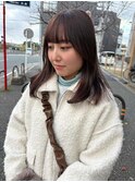 暗髪透明感カラー　レイヤーカット　髪質改善