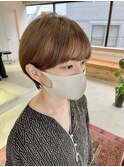 マッシュショート丸みショートボブくびれショート黒髪ショート