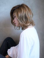 パコ(Paco) ハイライト×グラデーション☆美シルエット☆無造作ウェーブSIDE