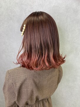 リリー(Lilley) 【lilley 高田彩乃】オルチャン風☆外ハネピンク裾(天神/今泉)